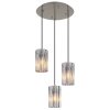 Cayden Suspension Luminaires Globo Lighting Nickel mat, 3 lumières