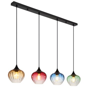 Sander Suspension Luminaires Globo Lighting Noir, 4 lumières