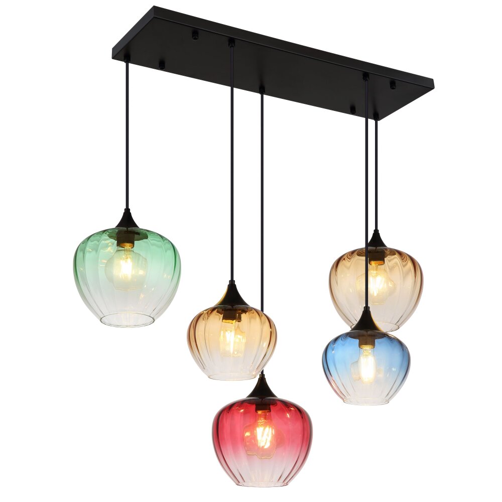 Sander Suspension Luminaires Globo Lighting Noir, 5 lumières main product photo
