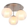 Barry Plafonnier Luminaires Globo Lighting Chrome, Nickel mat, 3 lumières