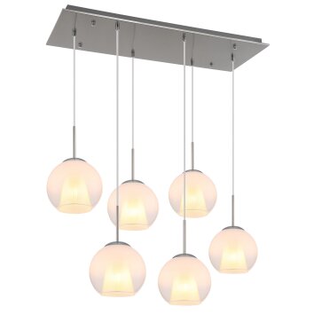Barry Suspension Luminaires Globo Lighting Chrome, Nickel mat, 6 lumières