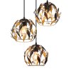Mika Suspension Luminaires Globo Lighting Noir, 3 lumières