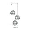 Mika Suspension Luminaires Globo Lighting Noir, 3 lumières