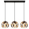 Mika Suspension Luminaires Globo Lighting Noir, 3 lumières