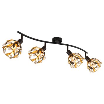 Mika Plafonnier Luminaires Globo Lighting Noir, 4 lumières