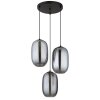 Jefrey Suspension Luminaires Globo Lighting Noir, 3 lumières