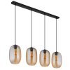 Jefrey Suspension Luminaires Globo Lighting Noir, 4 lumières