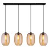 Jefrey Suspension Luminaires Globo Lighting Noir, 4 lumières