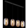 Jefrey Suspension Luminaires Globo Lighting Noir, 4 lumières
