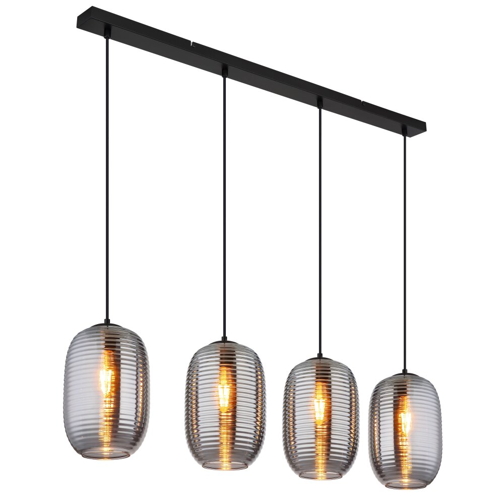 Jefrey Suspension Luminaires Globo Lighting Noir, 4 lumières main product photo