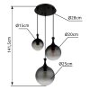 Dalton Suspension Luminaires Globo Lighting Noir, 3 lumières