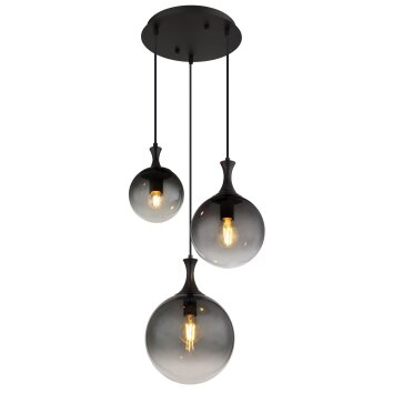 Dalton Suspension Luminaires Globo Lighting Noir, 3 lumières