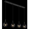 Dalton Suspension Luminaires Globo Lighting Noir, 4 lumières