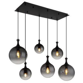Dalton Suspension Luminaires Globo Lighting Noir, 6 lumières