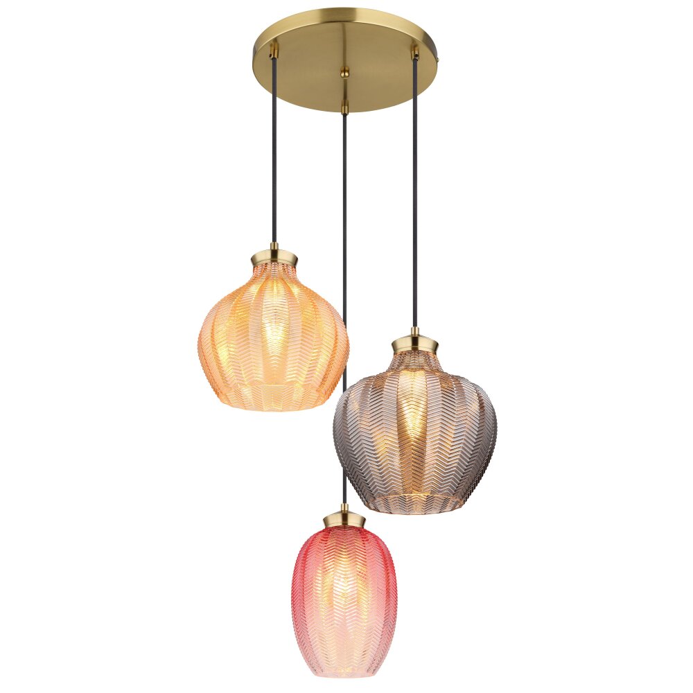 Jessica Suspension Luminaires Globo Lighting Or, 3 lumières main product photo