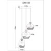 Jessica Suspension Luminaires Globo Lighting Or, 3 lumières