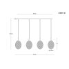 Devin Suspension Luminaires Globo Lighting Or, 4 lumières