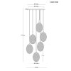 Devin Suspension Luminaires Globo Lighting Or, 6 lumières