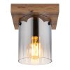 Underwood Plafonnier Luminaires Globo Lighting Bois foncé, Écru, 1 lumière