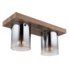 Underwood Plafonnier Luminaires Globo Lighting Bois foncé, Écru, 2 lumières