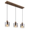 Underwood Suspension Luminaires Globo Lighting Bois foncé, Écru, 3 lumières