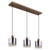 Underwood Suspension Luminaires Globo Lighting Bois foncé, Écru, 3 lumières