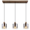 Underwood Suspension Luminaires Globo Lighting Bois foncé, Écru, 3 lumières