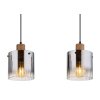 Underwood Suspension Luminaires Globo Lighting Bois foncé, Écru, 3 lumières