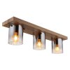 Underwood Plafonnier Luminaires Globo Lighting Bois foncé, Écru, 3 lumières