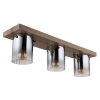 Underwood Plafonnier Luminaires Globo Lighting Bois foncé, Écru, 3 lumières