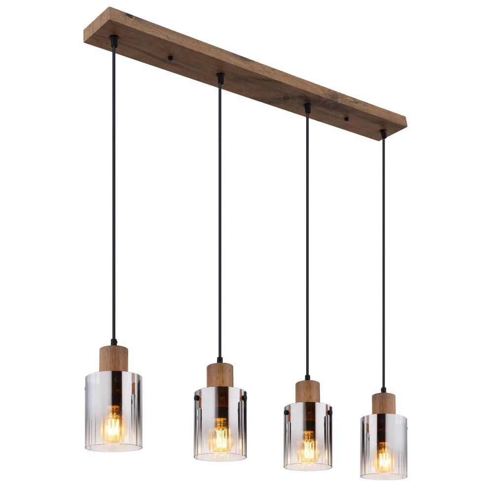 Underwood Suspension Luminaires Globo Lighting Bois foncé, Écru, 4 lumières main product photo