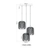 Dichti Suspension Luminaires Globo Lighting Noir, 3 lumières