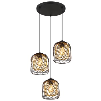 Dichti Suspension Luminaires Globo Lighting Noir, 3 lumières