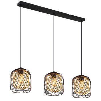 Dichti Suspension Luminaires Globo Lighting Noir, 3 lumières