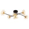 Fiore Plafonnier Luminaires Globo Lighting Noir, 6 lumières