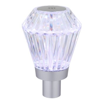 Polimi Lampe à poser Luminaires Globo Lighting LED Argenté, 1 lumière, Changeur de couleurs
