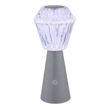 Polimi Lampe à poser Luminaires Globo Lighting LED Argenté, 1 lumière, Changeur de couleurs