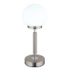Haku Lampe à poser Luminaires Globo Lighting LED Nickel brillant, Nickel mat, 1 lumière