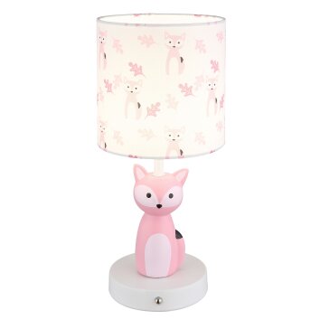 Foxy Lampe à poser Luminaires Globo Lighting LED Rose, Blanc, 1 lumière