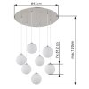 Riha Luminaires Globo Lighting Nickel mat, 7 lumières