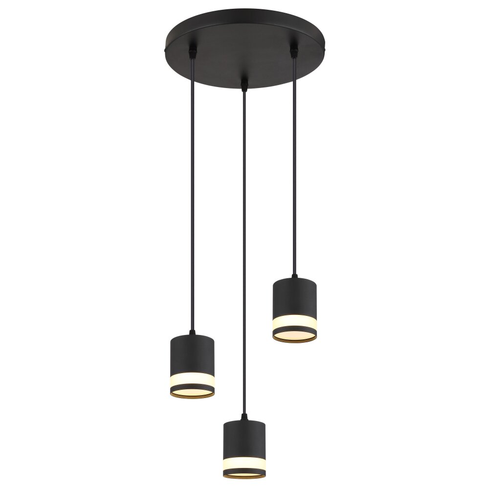 Lucero Suspension Luminaires Globo Lighting Noir, 3 lumières main product photo