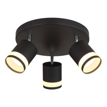Lucero Plafonnier Luminaires Globo Lighting Noir, 3 lumières