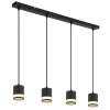 Lucero Suspension Luminaires Globo Lighting Noir, 4 lumières