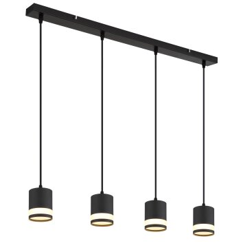 Lucero Suspension Luminaires Globo Lighting Noir, 4 lumières