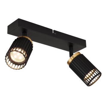 Korben Plafonnier, Spot de plafond Luminaires Globo Lighting Noir, 2 lumières