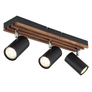 Kayden Plafonnier Luminaires Globo Lighting Brun foncé, Noir, 3 lumières