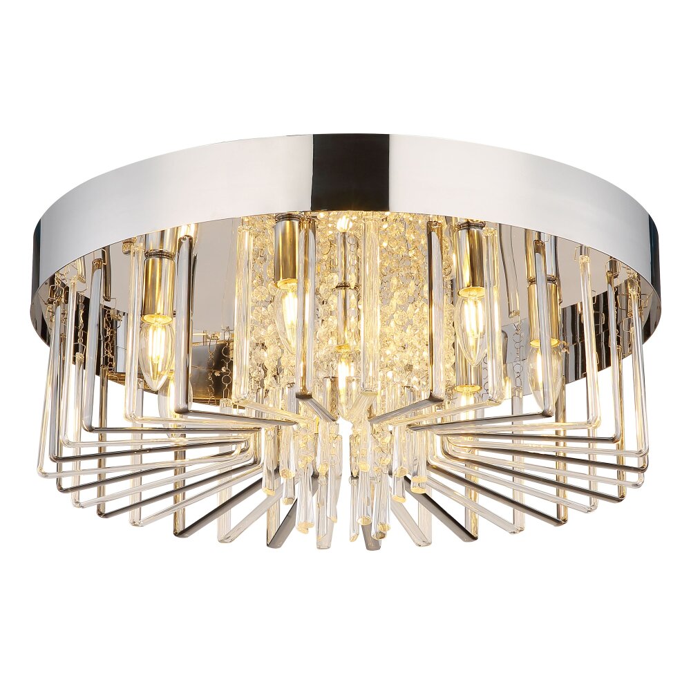 Kirina Plafonnier Luminaires Globo Lighting Chrome, 8 lumières main product photo