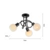 LOKI Plafonnier Luminaires Leuchten Direkt LED Noir, 3 lumières