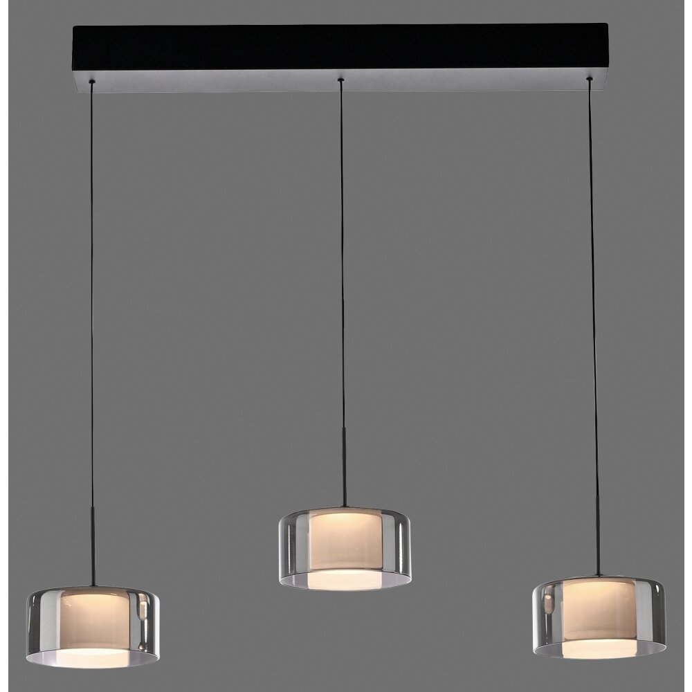 Rika Suspension Luminaires Paul Neuhaus LED Noir, 3 lumières main product photo