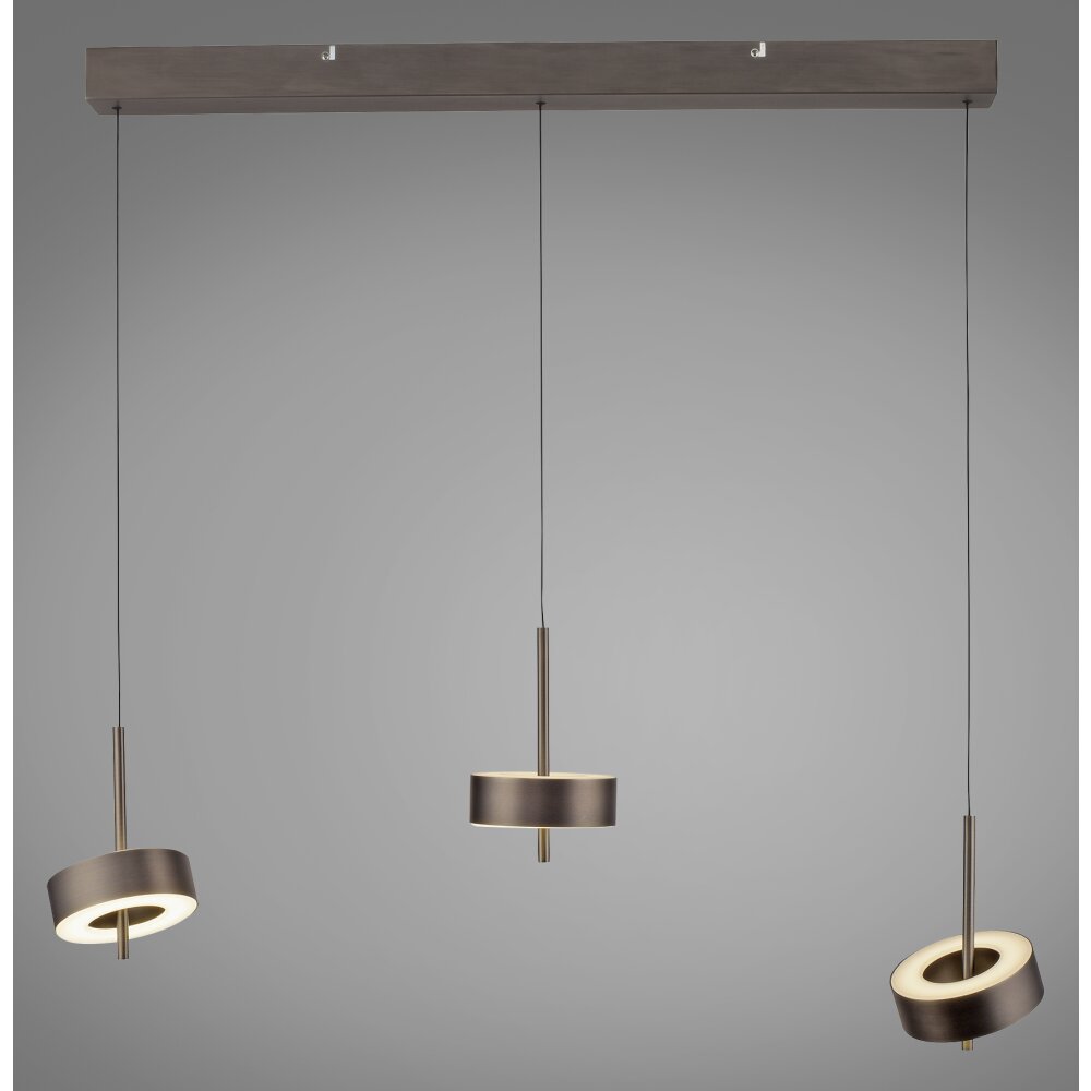 Q-Rotate Suspension Luminaires Paul Neuhaus LED Brun, 3 lumières, Télécommandes main product photo